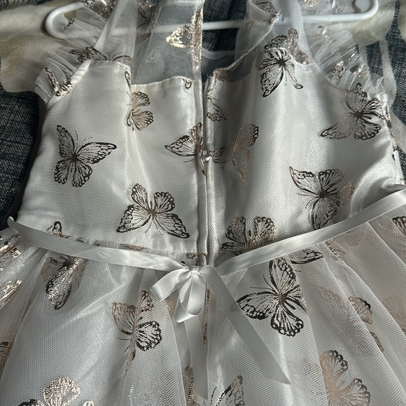 Lilt flutter sleeve tulle skirt with rose gold butterfly - Picture 7 of 8